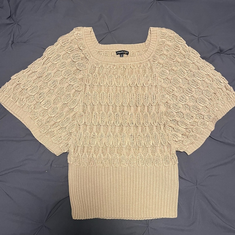Elegant Beige Knit Sweater